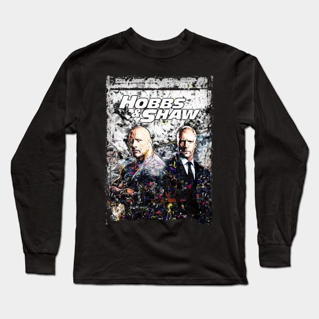 hobbs and shaw abstract art Long Sleeve T-Shirt by PrintstaBee